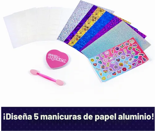 Vista 2 de Cool Maker, Mix & Mani Foil Nail Kit with 6 Sheets & Stickers for 5 DIY Manicures (Packaging May Vary), Arts and Crafts Kids Toys for Ages 7 and up