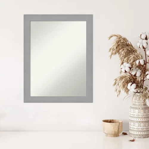 Vista 5 de Amanti Art Espejo de pared plateado de 27 x 21 pulgadas, espejo rectangular de baño de níquel cepillado para decoración de pared, sala de estar