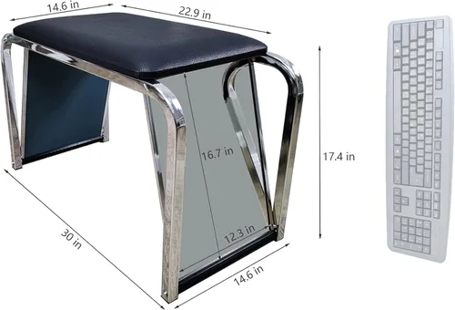 Vista 3 de FixtureDisplays Banco acolchado para zapatos con espejo 15589
