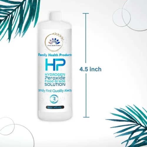 Vista 6 de Peróxido de hidrógeno 3 por ciento, solución de grado alimenticio, limpiador de oxígeno natural puro, botella de 16 onzas líquidas