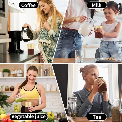 Vista 4 de Dingfeng Vasos de vidrio con tapas y popotes, tazas de café helado de 13 onzas 13.5 fl oz con tapas, vaso de vidrio con popote y tapa