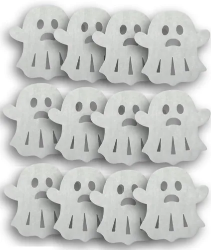 Vista 6 de Recortes de formas de fieltro para Halloween, 5.5 pulgadas, ideal para decoración de artes y manualidades, 12 piezas (murciélago)