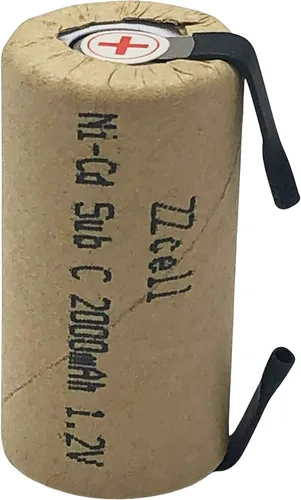 Vista 3 de 18 baterías ZZcell Sub C con pestañas recargables para herramientas eléctricas, tasa de descarga de 10C, Nicd 1.2V 2000mAh, paquete de 18