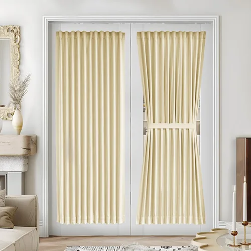 Vista 11 de Vatge - Cortinas laterales para ventana de puerta, cortinas para luz lateral de puerta frontal, 1 panel, 12 (ancho) x 72 (largo) pulgadas, aguamarina