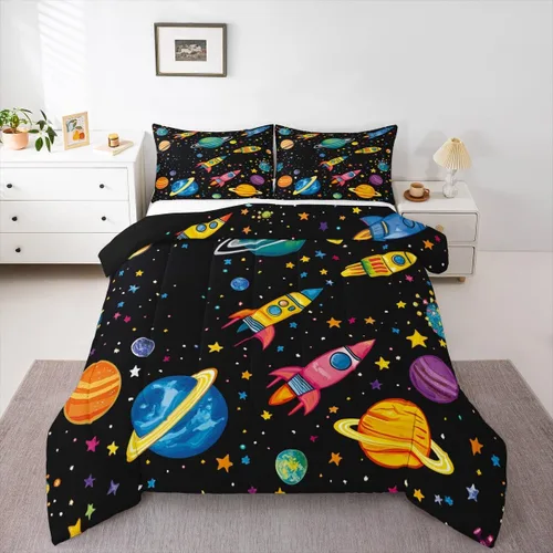Vista 28 de Erosebridal Dinosaur Twin Comforter Set for Kids, Cute Dinosaur Theme 2Pcs Bedding Sets for Boys Girls, Dark Green and Black Dino Soft Bed Set