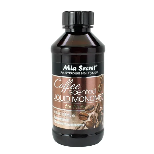Mia Secret Monómero líquido con aroma a café, líquido acrílico alternativo para uñas en polvo acrílico, monómero EMA, líquido de monómero de uñas
