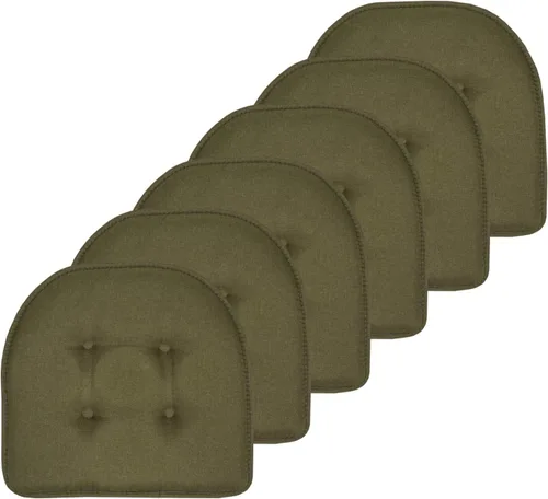 Vista 73 de Sweet Home Collection - Cojín de asiento de espuma viscoelástica y respaldo de caucho antideslizante con capitoné para silla, cojín en U, 17x16 Gris