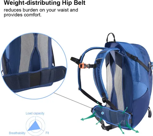 Vista 14 de KAILAS Q-WIND II 28L Hiking Daypack Waterproof Lightweight Backpack with Rain Cover for Men Women Travel Outdoor