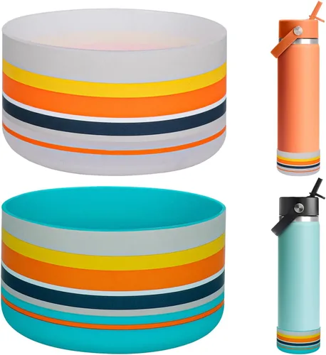Vista 10 de HEYSKAY Funda Protectora de Silicona para Botellas de Agua Hydro Flask de Boca Ancha de 12oz 16oz 18oz 21oz 24oz Protector de Fondo y Otras Botellas