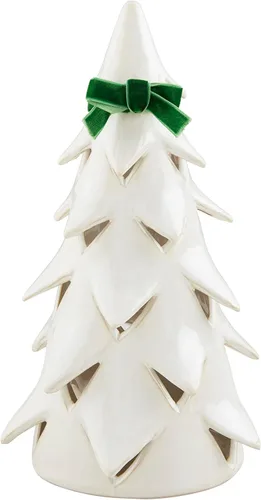 Vista 3 de Mud Pie Árbol de Navidad blanco, grande, 12 x 5 1/2 pulgadas de diámetro