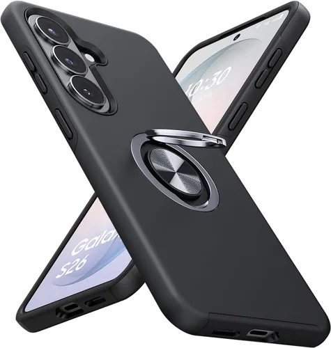 Vista 35 de JAME Funda para teléfono Samsung Galaxy A17/A26 5G con protector de pantalla [2 paquetes] Soporte de anillo Soporte Soporte de doble capa Militar a