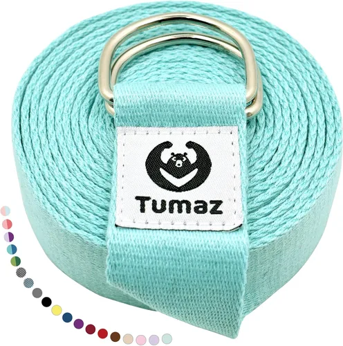 Vista 21 de Tumaz Yoga Strap/Stretch Bands [15+ Colors, 6/8/10 Feet Options] with Extra Safe Adjustable D-Ring Buckle, Durable and Comfy Delicate Texture - Best