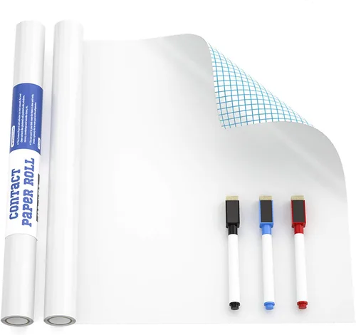Nicpro Calcomanía autoadhesiva para pizarrón de borrado en seco, decoración de pared, 17.7" x 78.7" (6.5 pies). Pizarrón blanco desmontable con