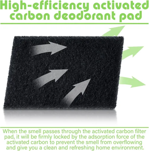 Vista 3 de Timgle 24 unidades de desodorante universal para botes de basura, bolsas de basura con 24 nano pegamento de doble cara, desodorante de carbón