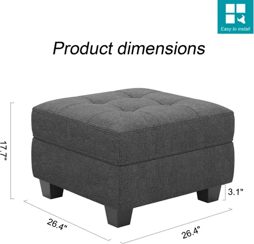 Vista 38 de Belffin Sofá modular modular con tumbonas dobles en forma de U, modular con asiento de almacenamiento, sofá modular con otomanas reversibles