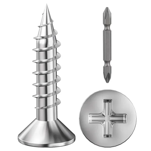 (400 piezas) #8x34 Tornillo de madera rápido de metal autorroscante cabeza plana 304 acero inoxidable