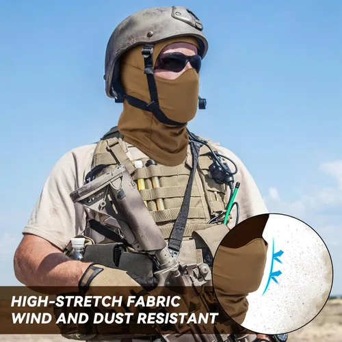 Vista 6 de AOUTACC Pasamontañas Airsoft, estilo táctico Airsoft máscara protectora de cara completa, máscara de silicona para Airsoftciclismo