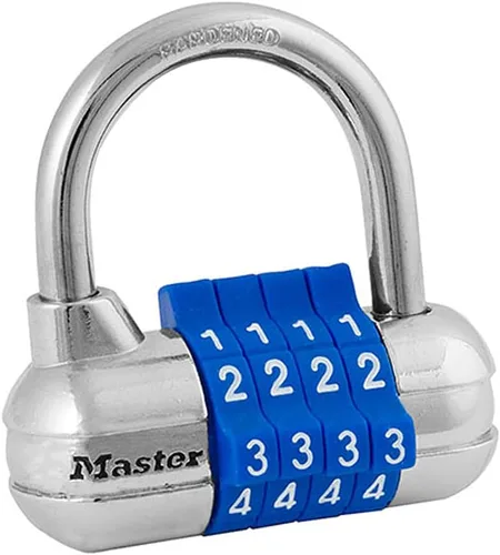 Vista 7 de Master Lock Establece tu propio candado de combinación, cerraduras de armario de gimnasio con código para asegurar objetos de valor en interiores