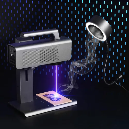 Vista 8 de SainSmart Ventilador extractor de humos portátil con luces LED, cuello de cisne de acero inoxidable con memoria y abrazadera de mesa reemplazable