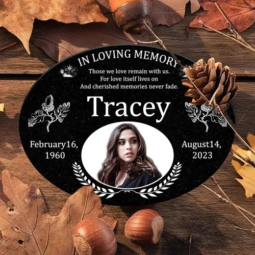 Vista 13 de ADFSTONE Marcadores de tumbas para cementerio para humanos: lápidas planas para tumbas, placas conmemorativas de granito personalizadas, monumentos