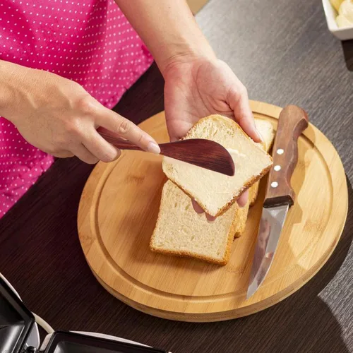 Vista 6 de 10 cuchillos de mantequilla de madera para esparcidores de queso para mermelada, condimentos, sándwiches y hornear, herramienta de cocina compacta