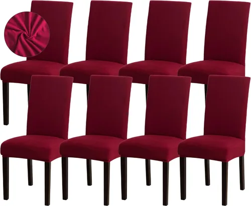 Vista 94 de Sufdari Juego de 2 fundas para sillas de comedor, fundas para sillas de cocina, fundas para sillas Parsons, protectores de sillas de elastano
