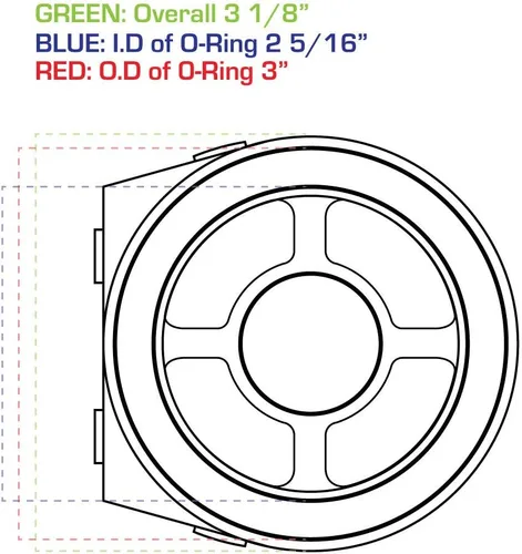 Vista 5 de GlowShift - Adaptador sándwich para filtro de aceite de 20 mm, rosca de 1,5