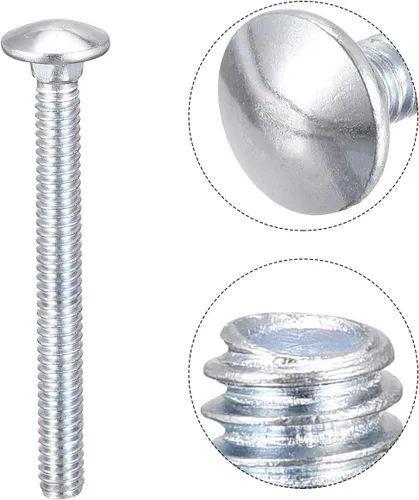 Vista 4 de uxcell Perno de carro de 1/4-20x3" Cuello cuadrado de cabeza redonda Q235 Acero al carbono 25pcs