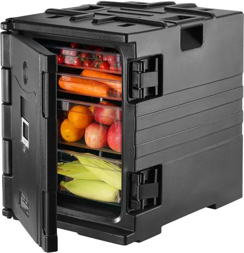 Vista 10 de VEVOR Portador de comida aislado, Caja caliente apilable de 32Qt para catering con barril de acero inoxidable, Calentador de alimentos de carga