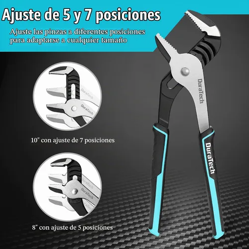 Vista 2 de DURATECH - 2 alicates para juntas de ranura con bolsa, alicates de bomba de agua de 18 y 10 pulgadas