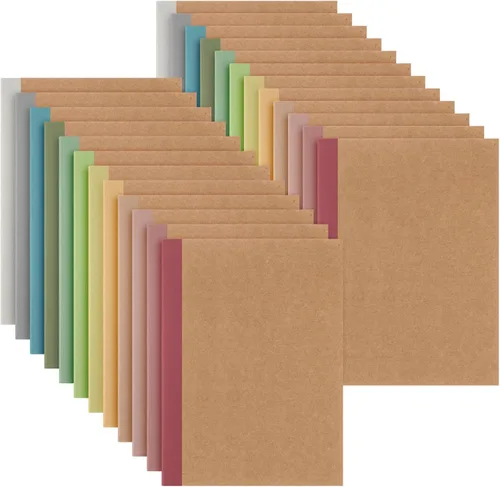 Vista 10 de Harloon A5 Composition Notebook Journals 8 x 5.75 in College Ruled Kraft Notebooks with Rainbow Spines Small Lined Composition Book for Office