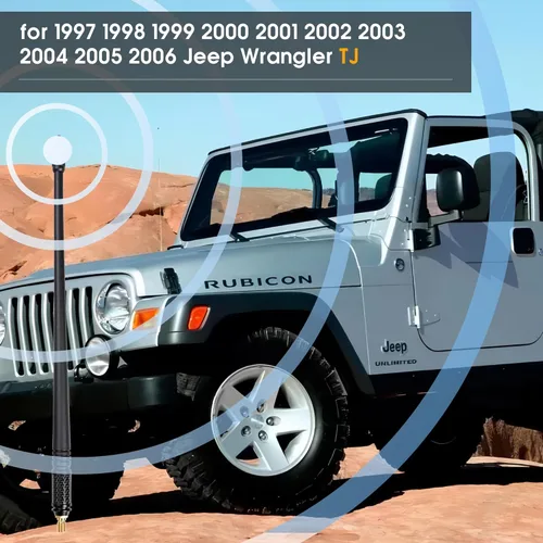 Vista 4 de Antena de radio compatible con Jeep Wrangler 1997-2006 TJ, reemplazo de antena TPEE flexible de 13 pulgadas