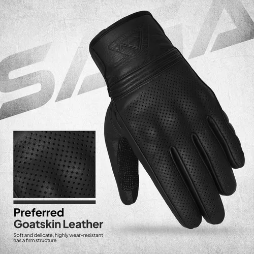 Vista 3 de Ultimate Motorcycle Gloves for Men & Women Touchscreen Compatible Riding Gloves with Premium Leather, Touch Screen and Palm Pad Protection