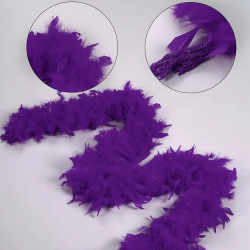 Vista 3 de Boa Chandelle - Plumas moradas Boas de 2 yardas de 1.59 oz para adultos, Mardi Gras, bodas, centros de mesa, conciertos, carnaval y decoración