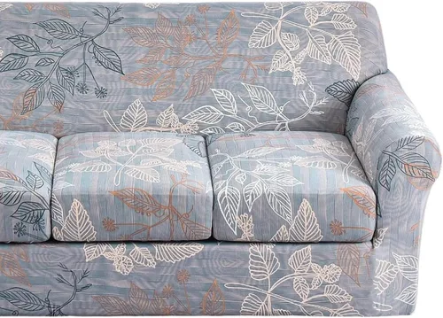 Vista 25 de Fundas elásticas para sofá de 1/2/3 cojines, funda estampada con fundas de cojín de asiento separadas, fundas de sofá lavables, protector de muebles