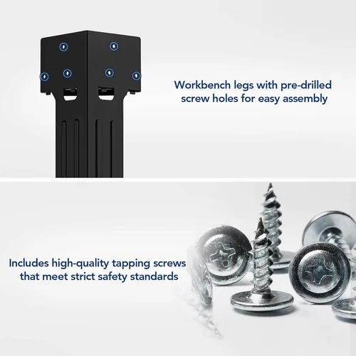 Vista 4 de FLEXIMOUNTS Kit universal de patas de banco de trabajo de acero, marco de estantería de almacenamiento de garaje, banco de trabajo personalizable