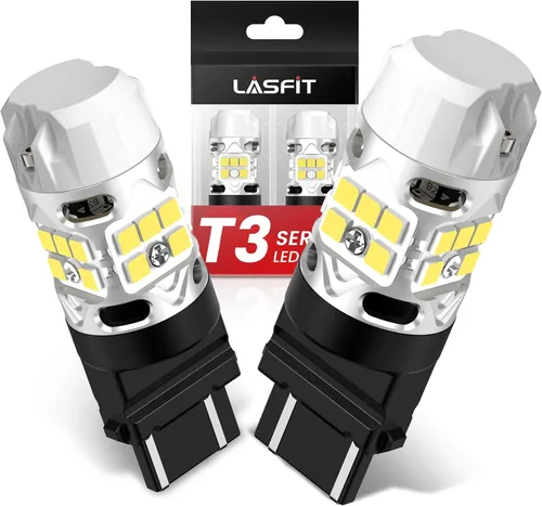 Vista 14 de LASFIT Bombilla LED T3 1156, señal de giro ámbar, resistencia incorporada 7506 CANBUS Ready sin errores, nuevo 500% brillante intermitente 4000LM