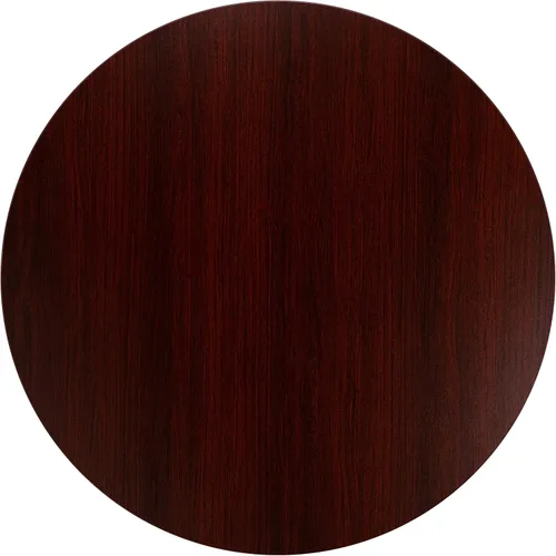 Vista 5 de BizChair Mesa de conferencias redonda multiusos de 36 pulgadas en caoba - Mesa de reuniones para oficina