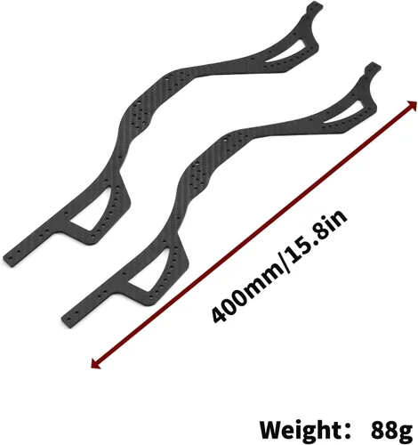 Vista 7 de Rieles de marco RC chasis marco haz para 1/10 Axial SCX10 PRO RC Crawler coche camión fibra de carbono vigas modificación accesorios