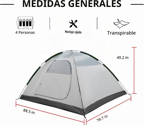 Vista 3 de ASFANES Screened Camping Tent, 3-6 Person Waterproof, Haven Tent, Backpack Double Layer Shelter, Easy Setup and Portable for Outdoor, Picnic or