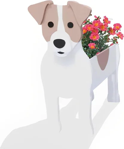 Vista 30 de Macetero de flores para perros, regalos para mujeres, bonitas macetas de PVC para perros, macetas para interiores y exteriores, maceta de jardín