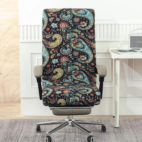 Vista 12 de Fundas elásticas para silla de oficina con cremallera duradera, funda elástica para silla de computadora o escritorio con estampado, funda universal