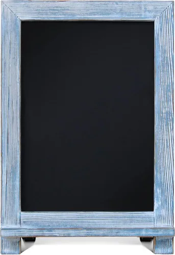 Vista 15 de HBCY Creations Pizarra de Mesa Rústica con Acabado Blanqueado / Pizarra Magnética Colgante de Pared / Caballete Pequeño de Encimera / Tablero