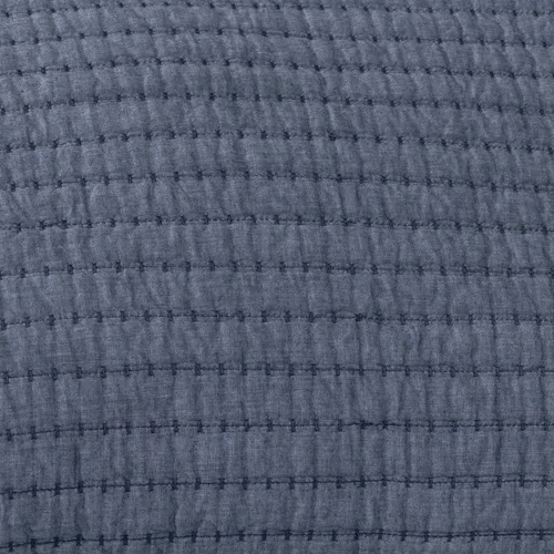Vista 4 de ELEGANT LIFE HOME Manta de hilo teñido de algodón Chambray con relleno de algodón - Edredón ligero de punto de canal, individual azul, 68” x 90