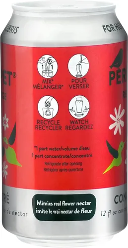 Vista 7 de Perky-Pet Concentrado líquido de néctar de colibrí rojo en lata de aluminio reciclable – 4 latas, 12 onzas cada una, 48 onzas en total – 534 – Hace