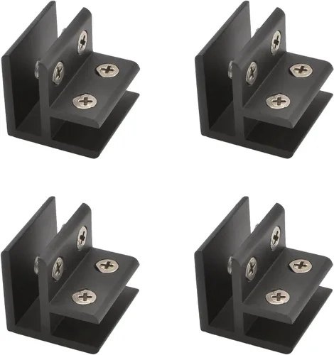 Vista 16 de INCREWAY Abrazadera de vidrio, paquete de 4 soportes ajustables de aleación de aluminio de doble cara para estante de vidrio, soporte de abrazadera