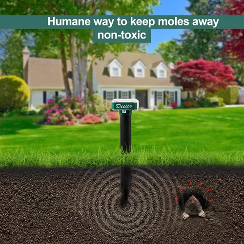 Vista 3 de Mole Repellent Solar Powered, 10 Pack Ultrasonic Mole Repellent for Mole, Vole, Snakes, Gopher and Other Underground Pests, Waterproof Animal