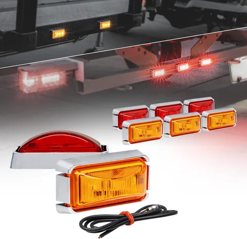 Vista 12 de TRUE MODS Luz de marcador LED ámbar de 2.5 pulgadas con bisel negro [DOT FMVSS 108] [SAE P2PC] [montaje superficial] [impermeable IP67] Luces