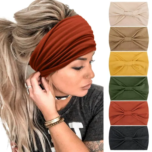 Vista 9 de Diadema Tobeffect para mujer, turbante de estilo bohemio africano, con nudos anchos, accesorios para el cabello