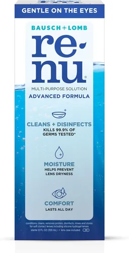 Vista 7 de Renu - Solución para lentes de contacto, fórmula avanzada, solución multiusos con estuche para lentes, limpia suavemente, desinfecta, hidrata